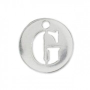 Breloque ronde lettre G - 8.5 mm en Argent 925 x1|raw }}