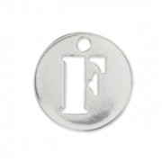 Breloque ronde lettre F - 8.5 mm en Argent 925 x1