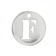 Breloque ronde lettre F - 8.5 mm en Argent 925 x1