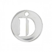 Breloque ronde lettre D - 8.5 mm en Argent 925 x1|raw }}
