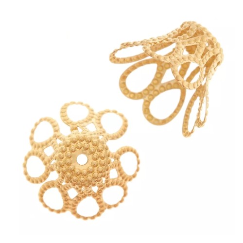 Coquilles filigranées 9x7 mm - Doré x20