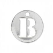 Breloque ronde lettre B - 8.5 mm en Argent 925 x1|raw }}