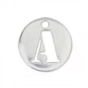 Breloque ronde lettre A - 8.5 mm en Argent 925 x1