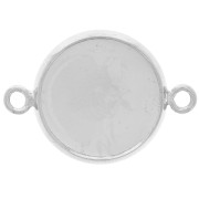 Intercalaire serti pour cabochon fond plat 12 mm Argenté x1|raw }}