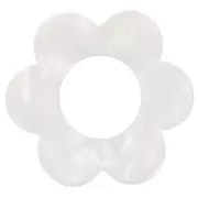 Pendentif fleur 18 mm en acrylique - Blanc nacré x1