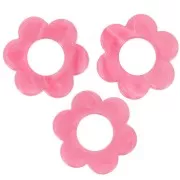 Pendentif fleur 18 mm en acrylique - Rose nacré x1