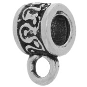 Tube métal attache breloques 7x6 mm argenté vieilli x4|raw }}