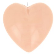 Perle coeur 17x18 mm en résine opaque - Peach x1