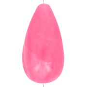 Perle poire en résine 26x14 mm - Rose vif marbré x1|raw }}