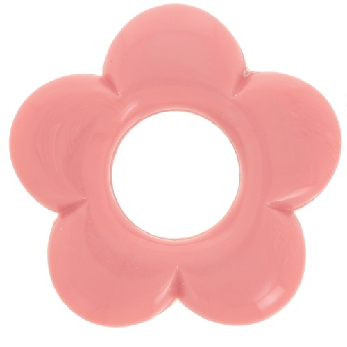 Pendentif fleur 21 mm en résine opaque - Rose saumon x1