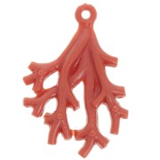 Pendentif corail  en résine opaque 31x23 mm - Brique x1|raw }}