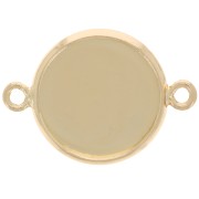 Intercalaire serti pour cabochon fond plat 12 mm - Doré x1