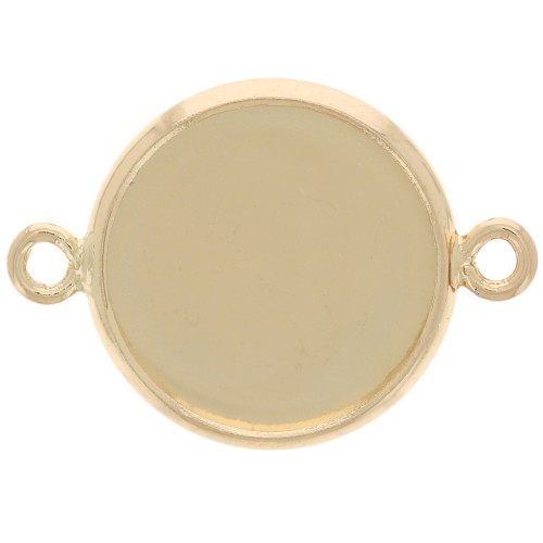 Intercalaire serti pour cabochon fond plat 12 mm - Doré x1