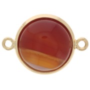 Intercalaire serti pour cabochon fond plat 12 mm - Doré x1