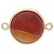 Intercalaire serti pour cabochon fond plat 12 mm - Doré x1