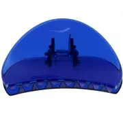 Pince à cheveux crocodile 85x45 mm Demi-lune - Acrylique transparent - Bleu roi x1