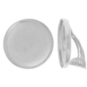Boucles d'oreilles clips pour cabochon 15 mm Argenté x2
