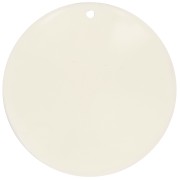 Pendentif rond ondulé en acrylique 34 mm - Ecru x1