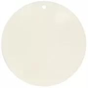 Pendentif rond ondulé en acrylique 34 mm - Ecru x1