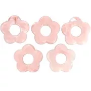 Pendentif fleur 20 mm en acrylique translucide - Rose vintage x1