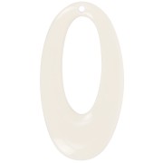 Pendentif ovale évidé en résine opaque 47x26 mm - Ivoire x1|raw }}