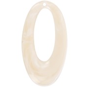 Pendentif ovale évidé en résine translucide 47x26 mm - Marbré beige x1