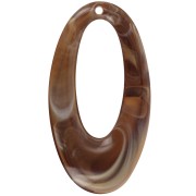 Pendentif ovale évidé en résine opaque 47x26 mm - Marbré marron foncé x1|raw }}