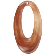Pendentif ovale évidé en résine translucide 47x26 mm - Marbré orange x1|raw }}
