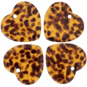 Sequin coeur 15x16.5 mm en acétate - Terrazzo Marron - Noir x1