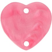 Intercalaire coeur 15x16.5 mm en acrylique - Rose nacré  x1|raw }}