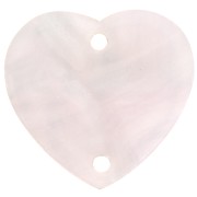 Intercalaire coeur 15x16.5 mm en acétate - Light rose nacré x1|raw }}