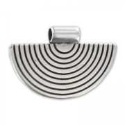 Pendentif demi-anneau 23x35 mm Placage Argent fin vieilli x1