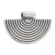 Pendentif demi-anneau 23x35 mm Placage Argent fin vieilli x1