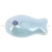 Perle poisson en céramique 10x19 mm - Bleu clair x1