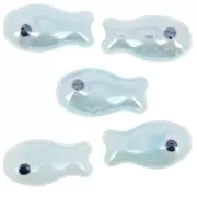 Perle poisson en céramique 10x19 mm - Bleu clair x1