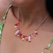 Perle poisson en céramique 10x19 mm - Rose x1