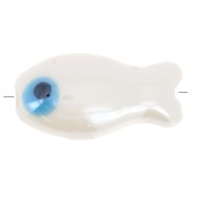 Perle poisson en céramique 10x19 mm - Blanc x1