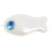 Perle poisson en céramique 10x19 mm - Blanc x1
