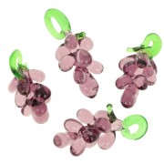 Breloque grappe de raisin en verre 27x12 mm - Violet - Vert x1