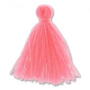 Pompon imitation coton 27-30 mm Light Rose Fluo x1