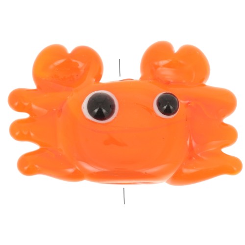 Perle crabe en verre 15x22 mm - Orange x1