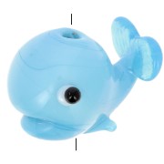 Perle baleine en verre 14x19 mm - Bleu x1|raw }}