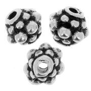 Perles métal 8x9 mm - Argenté vieilli x5|raw }}