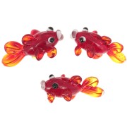 Perle poisson rouge en verre 16x31 mm - Rouge x1