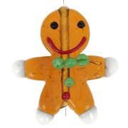 Perle bonhomme en pain d'épices en verre 28x25 mm - Marron x1|raw }}