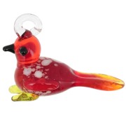 Pendentif oiseau en verre 22x29 mm - Rouge x1|raw }}