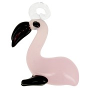 Pendentif Flamant Rose en verre 26x20 mm - Rose x1|raw }}