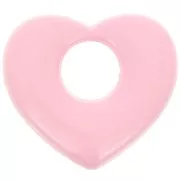 Pendentif coeur en laiton 16x18 mm - Rose x1