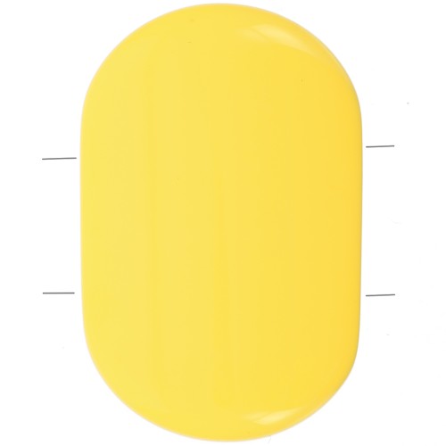 Perle rectangle arrondi 2 trous 27x17 mm en résine opaque - Jaune Citron x1