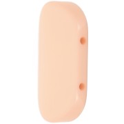 Perle rectangle arrondi 2 trous 27x17 mm en Résine opaque - Blush x1